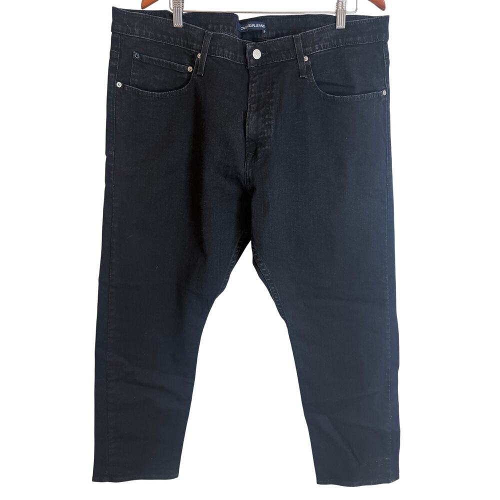 Calvin Klein Jeans Mens 40x30 Black Straight Leg Denim Stretch Classic 5 Pocket